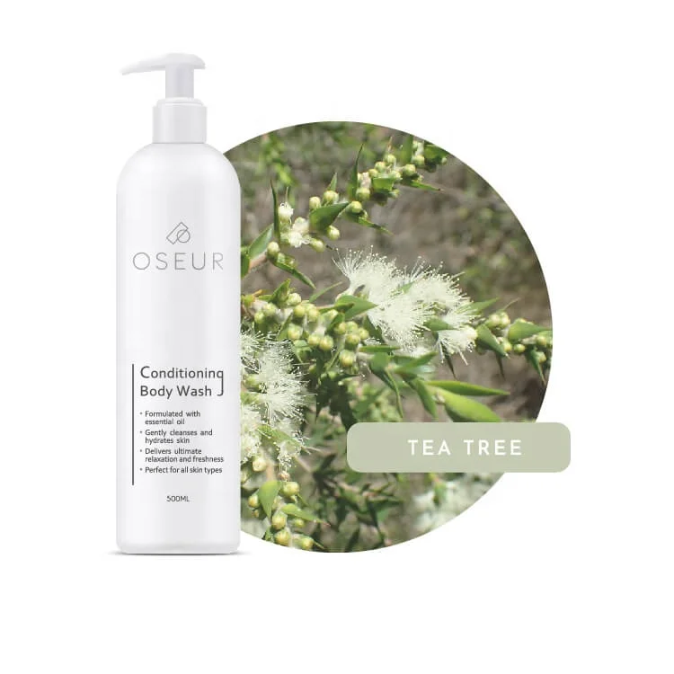 Oseur Conditioning Body Wash 500ml Woody Scent Tea Tree Oil Gel Cleanser without Parabens