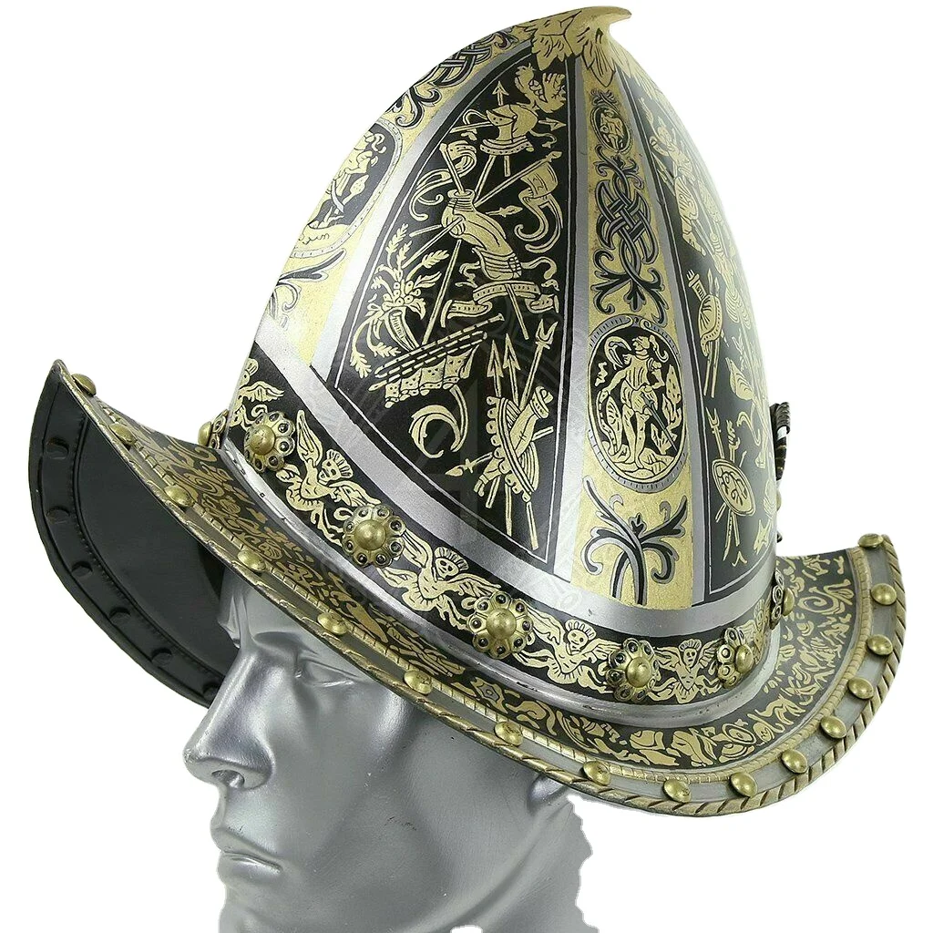 Medieval Combmorion Helmet Spanish Conquistador Comb Morion Helmet with Liner