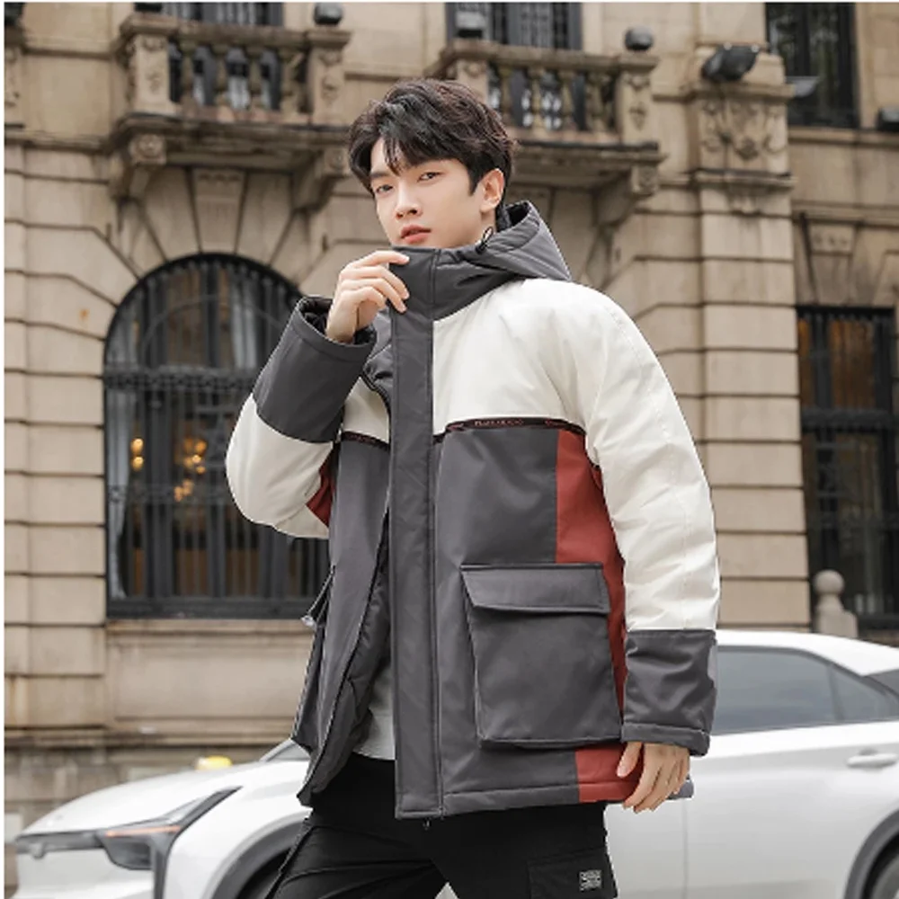 Куртка новая мужская одежда 2021 зимние толстовки пальто Корейская мода с хлопковой подкладкой Мужские Пуховые теплые куртки-Пуховики большого размера