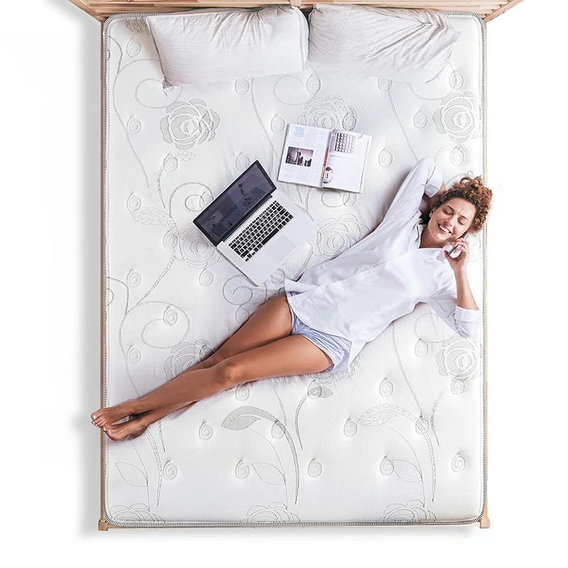 Knitted Fabric Mattress Euro Top Natural Latex Sleepio Coil 5 Star Hotel Mattress Spring Gel Memory Foam Mattresses