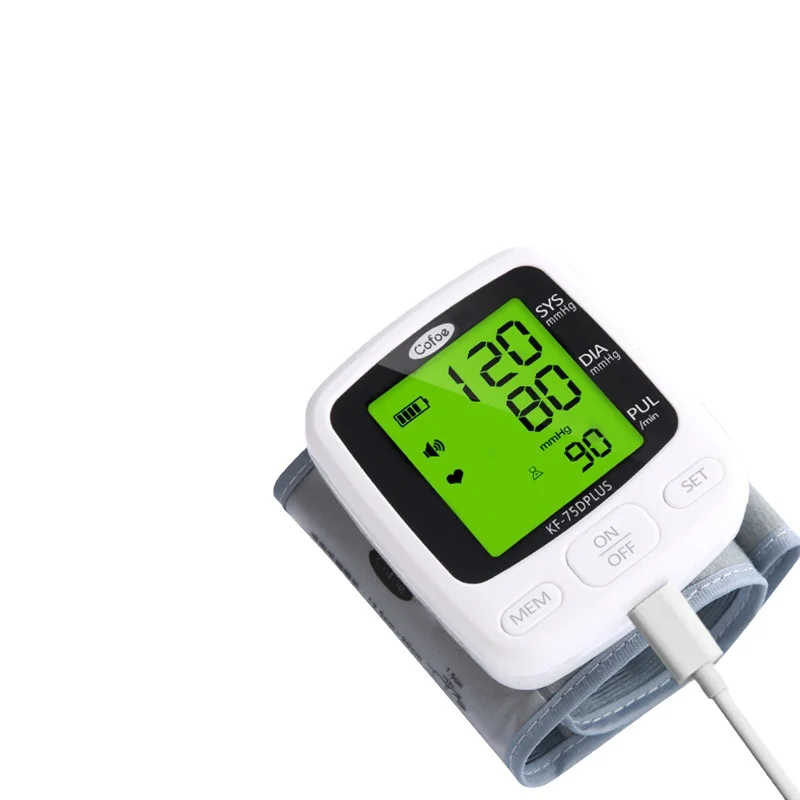 Chargeable Smart Touch LCD Screen Voice Wrist Blood Pressure Monitor Digital Automatic Tonometer Heart Rate Sphygmomanometer