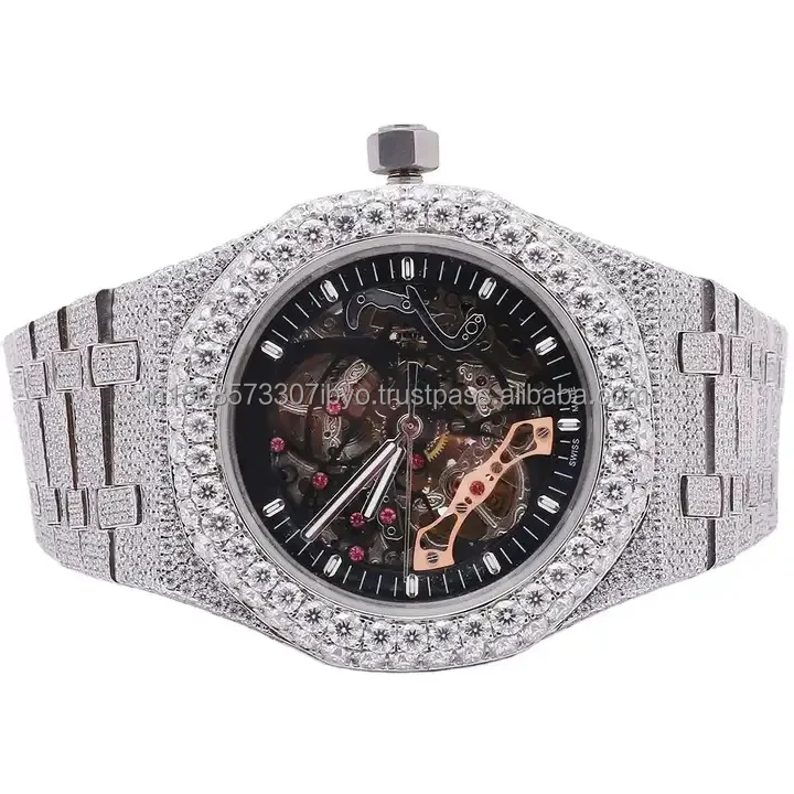 Алмазный тестер одобренный VVS качество moissanite тренд алмазные часы в форме циферблата обледенения Премиум сертифицированные