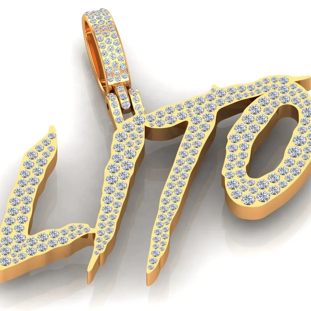 Hip Hop Jewelry 10k Solid Gold Passes Diamond Tester Vvs Moissanite Cursive Personalized Letter Name Necklace Pendants