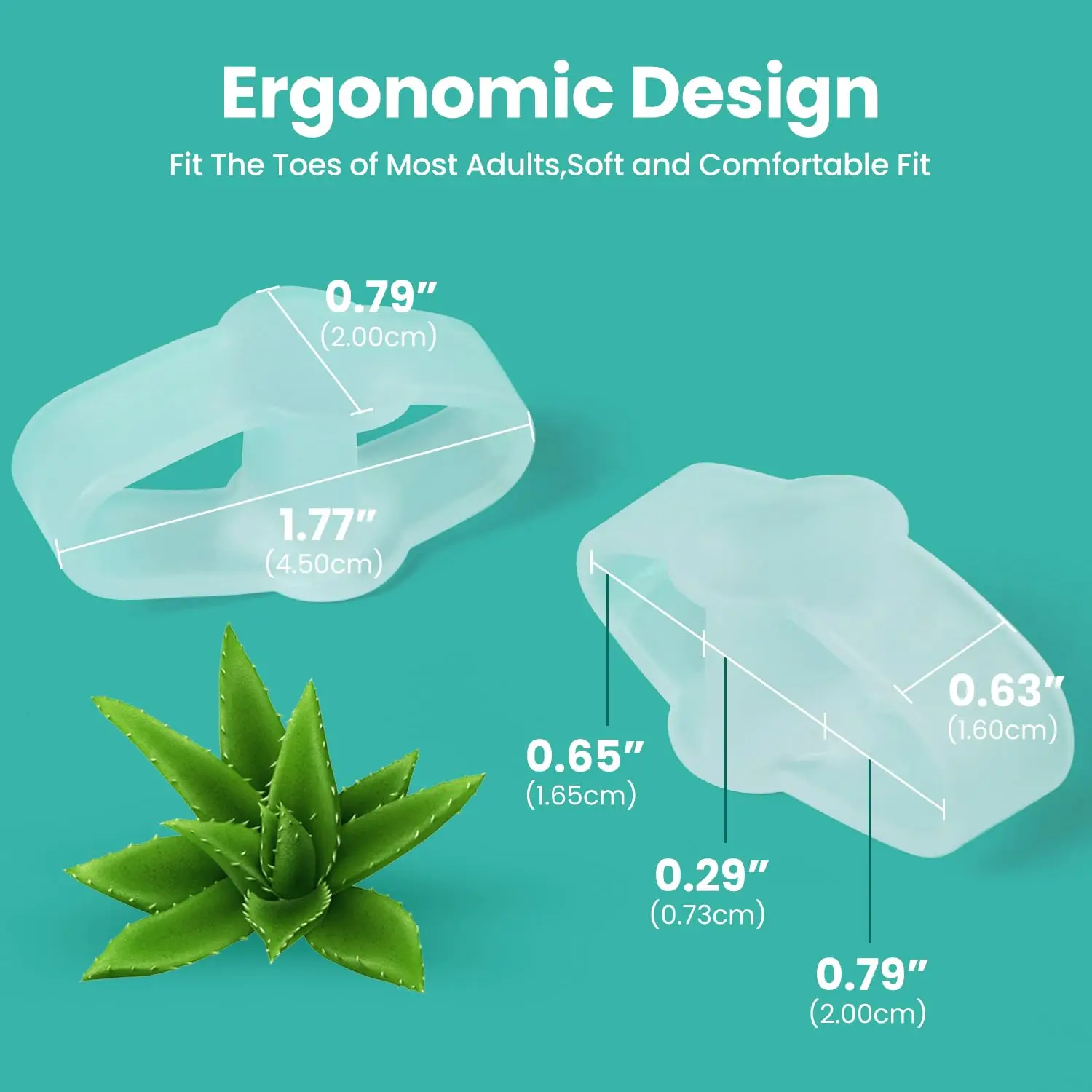 Clear Aloe Extract Gel Big Toe sleeve 2 loop Splitter Cushions Corrector protector Silicone Separator for Bunion and Overlap Toe