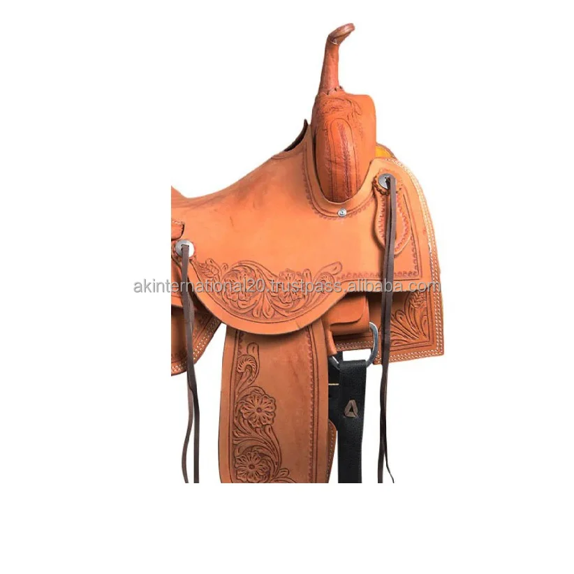 Latest Design Reasonable Price Horse Western Saddle Cutting Trail Pleasure Leather Saddle With Tack Set Product From India