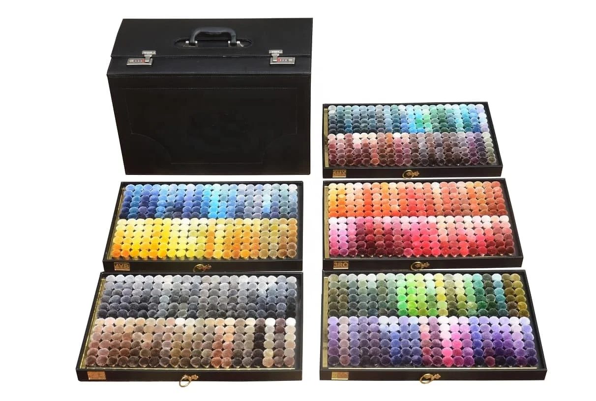1200 Shade Colour Reference System Pom Pom Box Viscose India  Silk Handmade viscose yarn