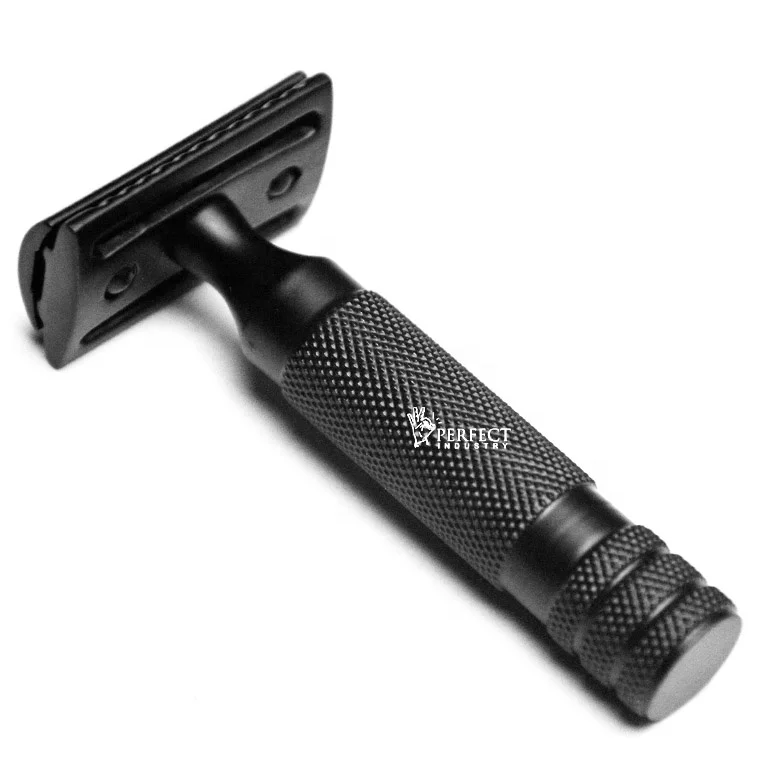 Professional 2023 small handle safety razor shaving tools Matt Black Shaving Razor / Short Handle Fatty Full black safety razors