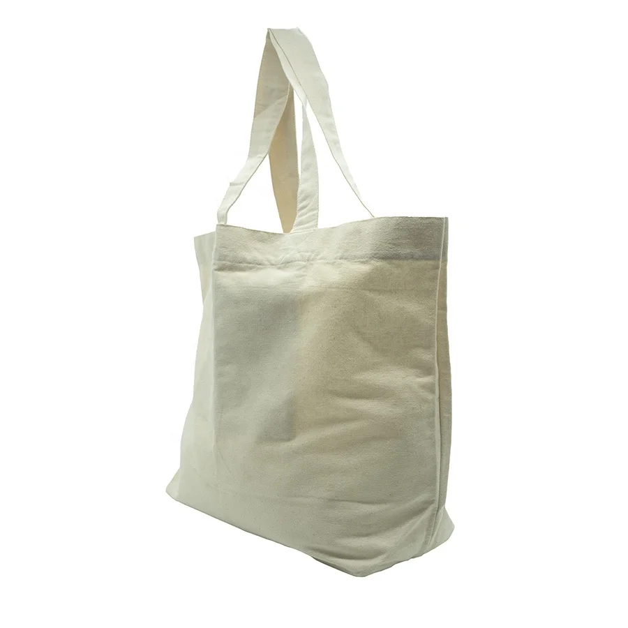 350 GSM Heavy Duty Large Size Tote Shoppers Bag Cotton Canvas Promotional Packaging Printed with Custom Logo