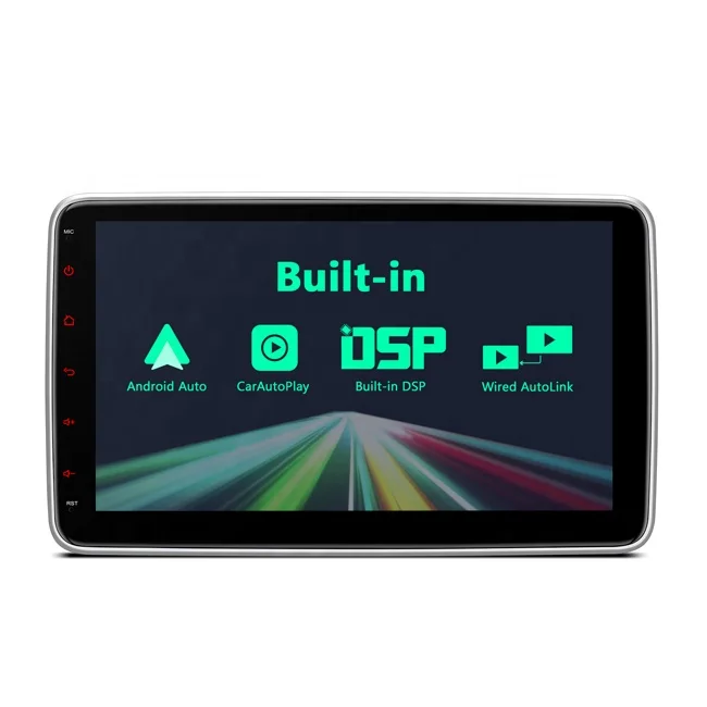 10.1 inch Universal 2Din 1024*600 IPS 2.5D Screen Car Dash Board Player with Smart Voice Control Multi-color Button Lights