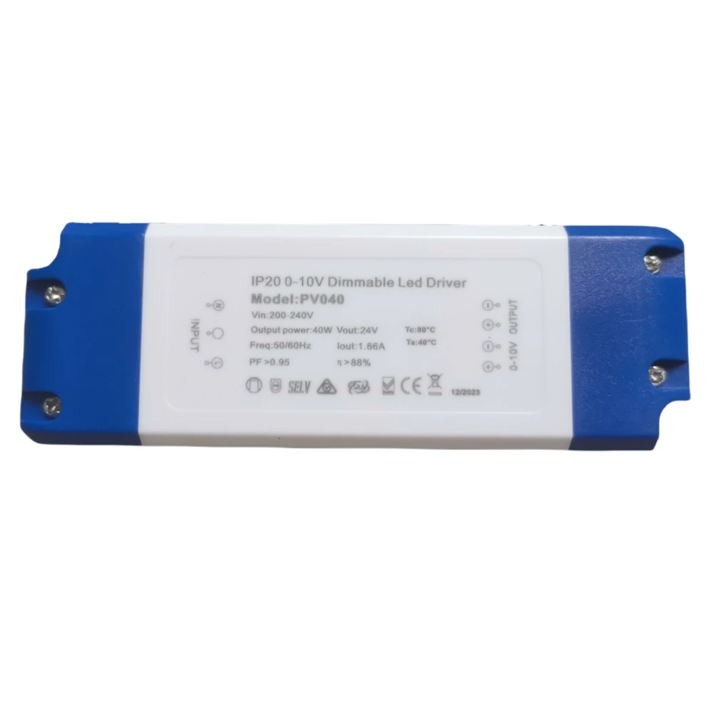 IP40 0-10v cv dimmable led driver indoor 20W 30W 40W 60W 80W