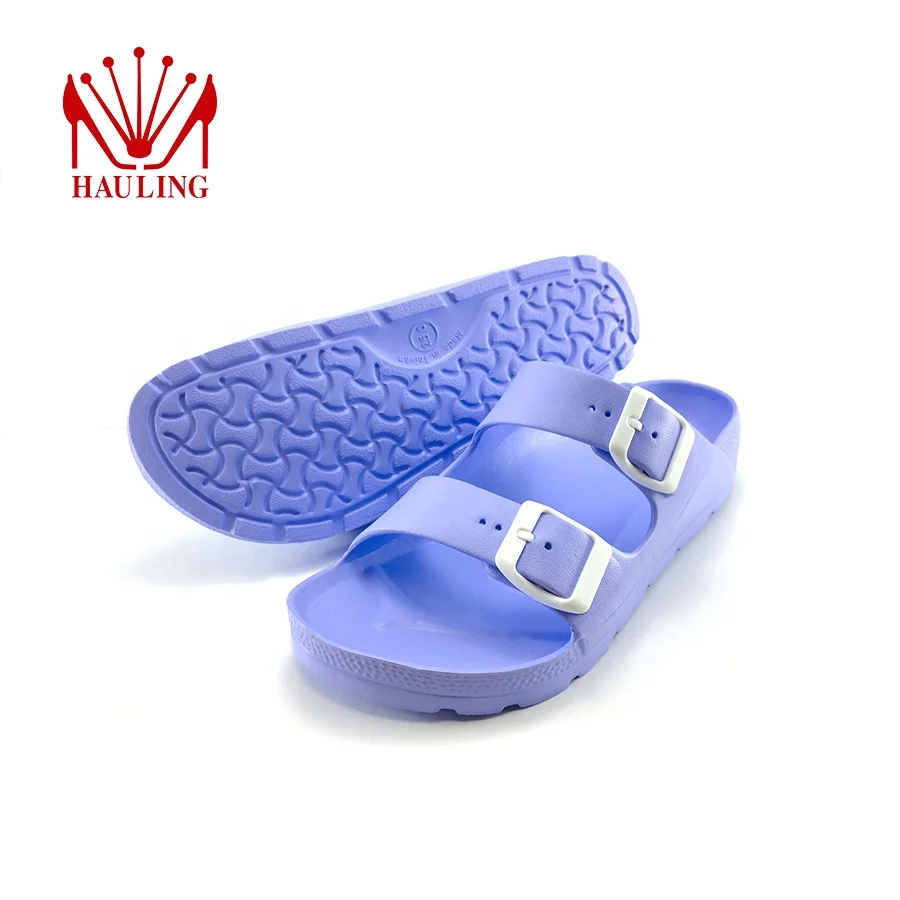 Designer Double Buckle Slippers Adjustable Buckle Two Strap Sandals Slide Eva Customization Printed Sandals For Men