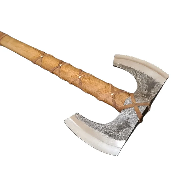 
 custom stainless steel Vikings style double blade axe  