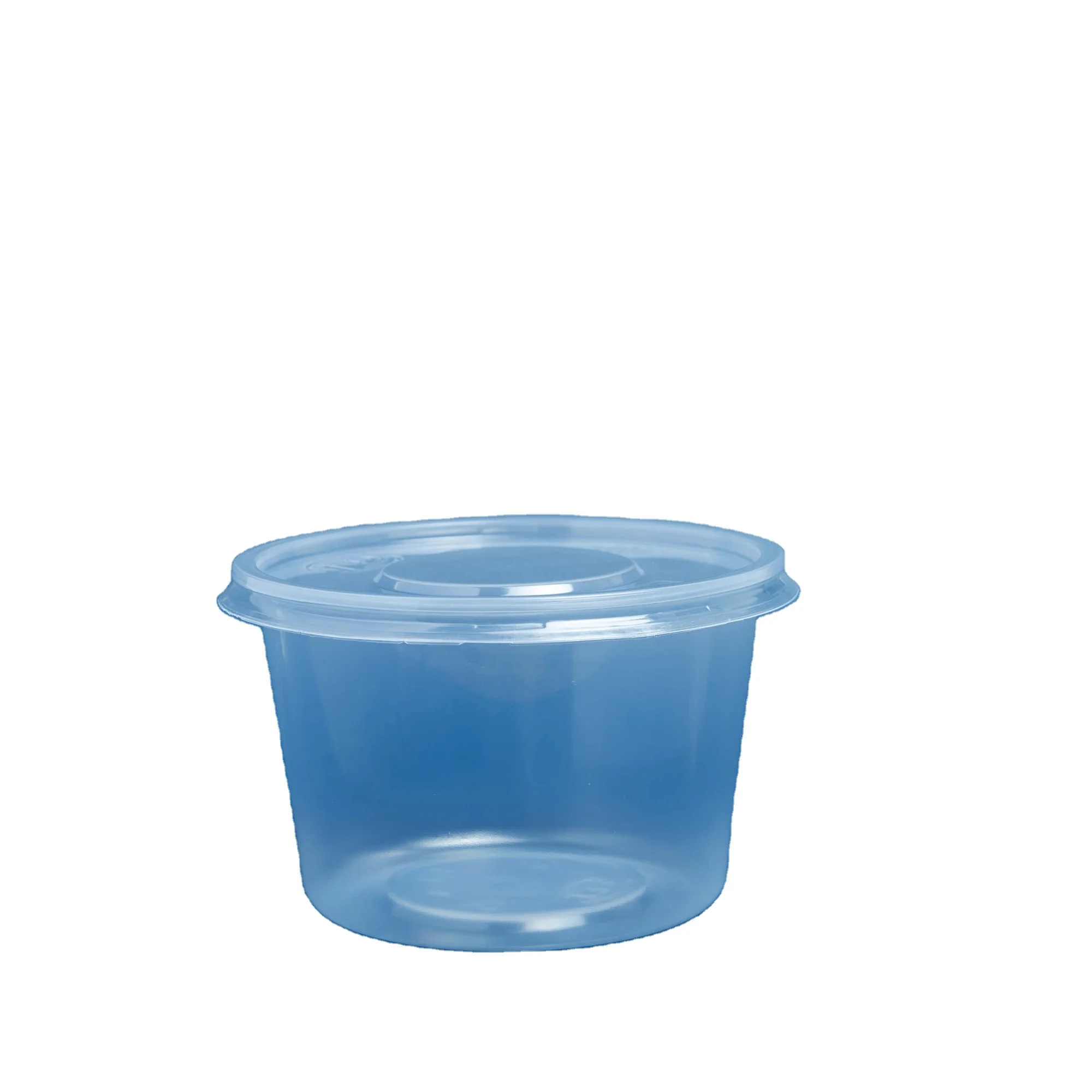 Microwave oven safe PP plastic food container round shape box takeaway transparent clear disposable food containers with lids
