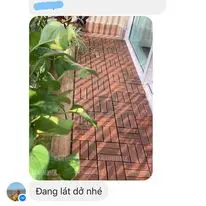 Kanhome Snap Together Wood Flooring 12 slats Acacia Outdoor Flooring for Patio Click Floor Decking Tile Garden Pathway 19mmThick
