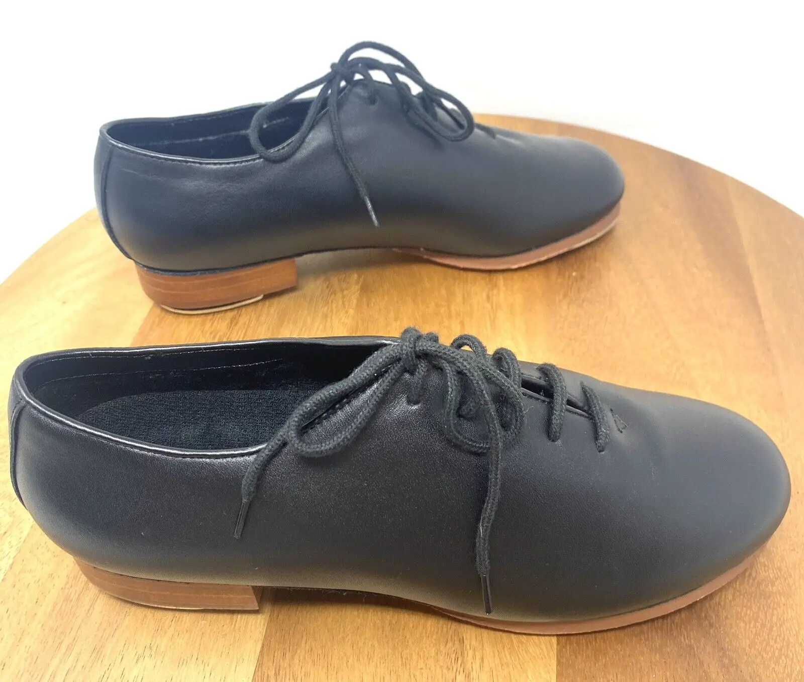 Tap Flex Slip On Leather Jazz Dance Shoes Black Womens custom Size women iron outsole tap shoes