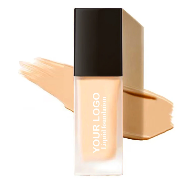 Private Label 10-Color Full Coverage Liquid Foundation Waterproof Natural Makeup for Medium Skin Tones Mineral Ingredient
