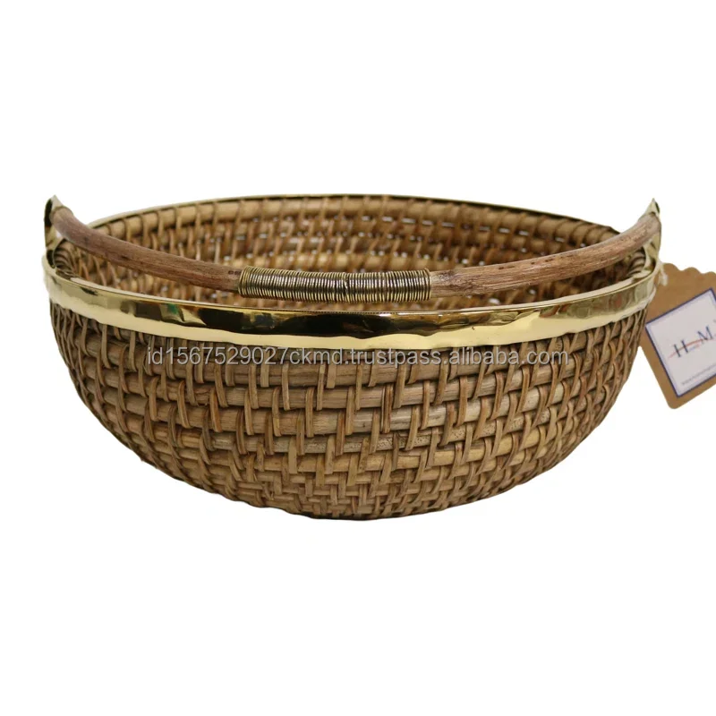 Hot Sale Simple Hot Product Weaved Storage Basket, Rattan Basket Tray/ Serving Tray Set of 3,  Premium Quality Handmade Designer