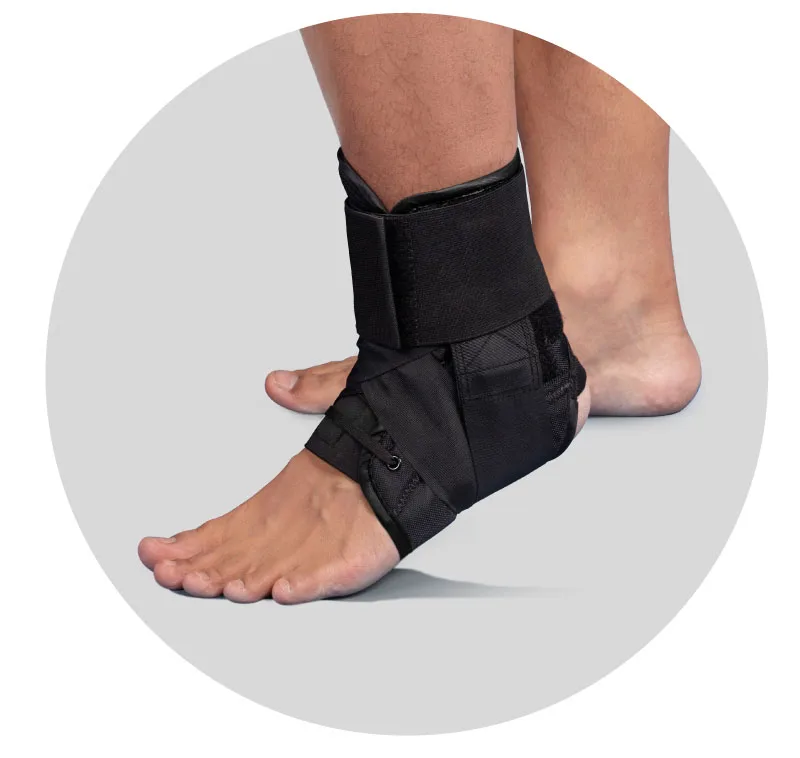 Low MOQ Medical Brush Fabric Sport Support Ankle Brace Splint Quick Lace Up for Ankle Pain Relief