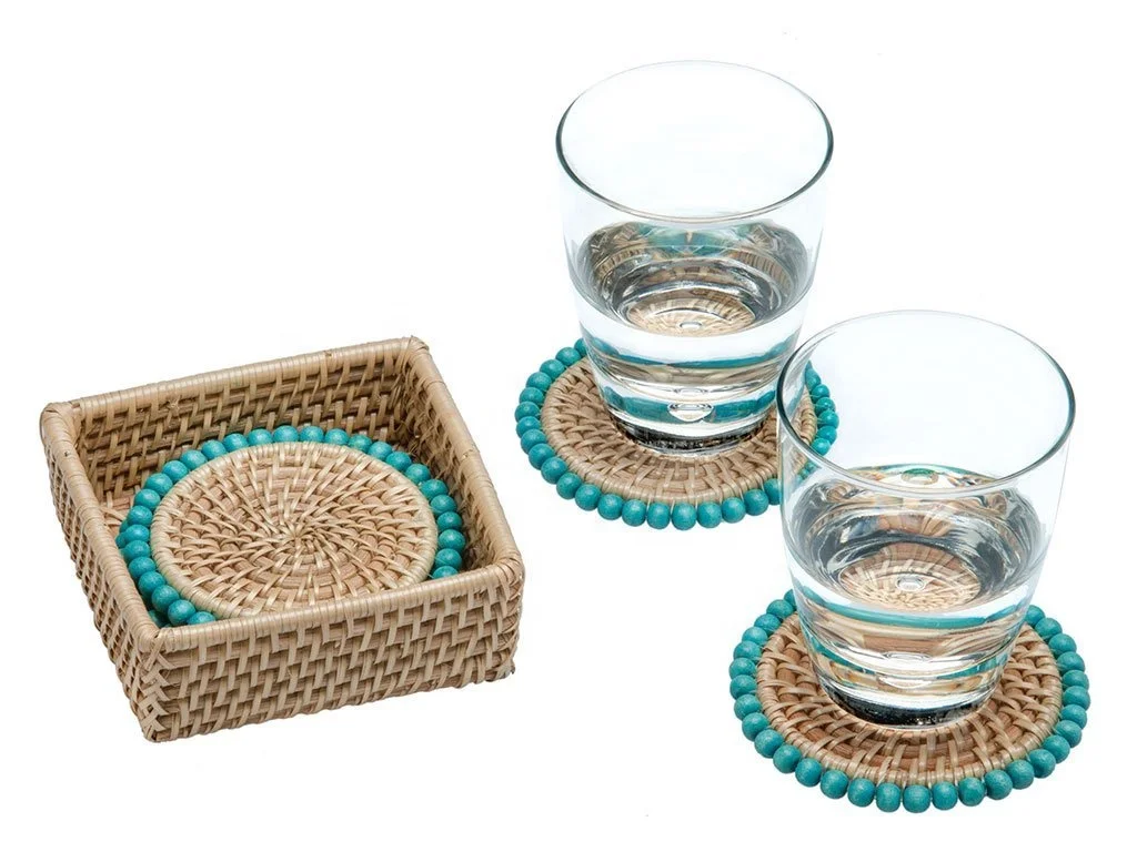 Vietnam High Quality Round Small Rattan Coasters Drink Coaster For Table Protection With Reasonable Price