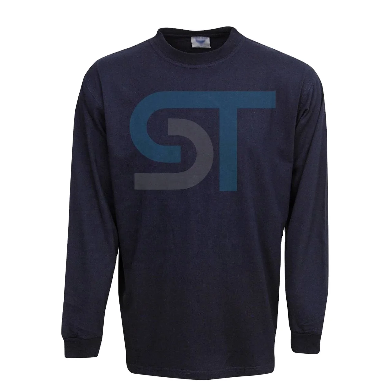 Однотонная футболка из 100% хлопка с длинным рукавом/мужская футболка с длинным рукавом/индивидуальная футболка для мужчин