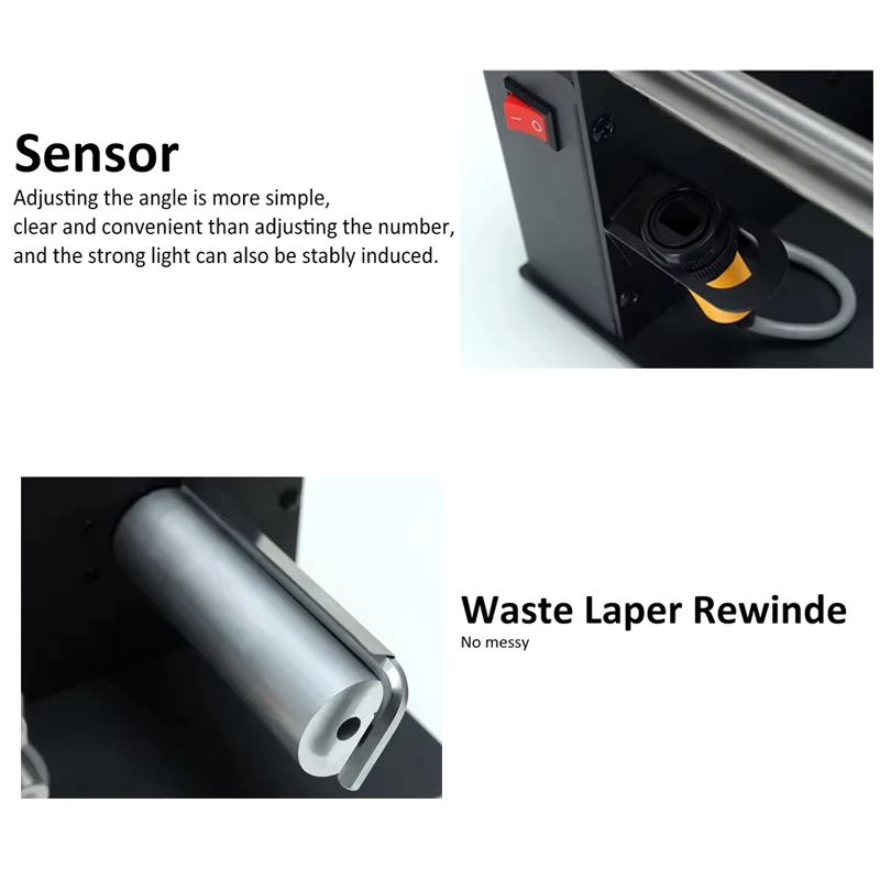 D58 Auto Label Dispenser Automatic Sticker Separating Machine Digital Control 10-108mm Peel Off Label Sticker Stripper Machine