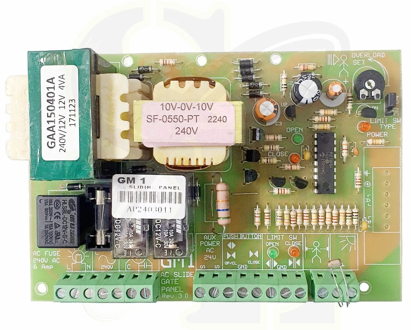 Autogate Control Board GM 1 AC Sliding Panel for Any AC Autogate Motor Gate Operators Genre