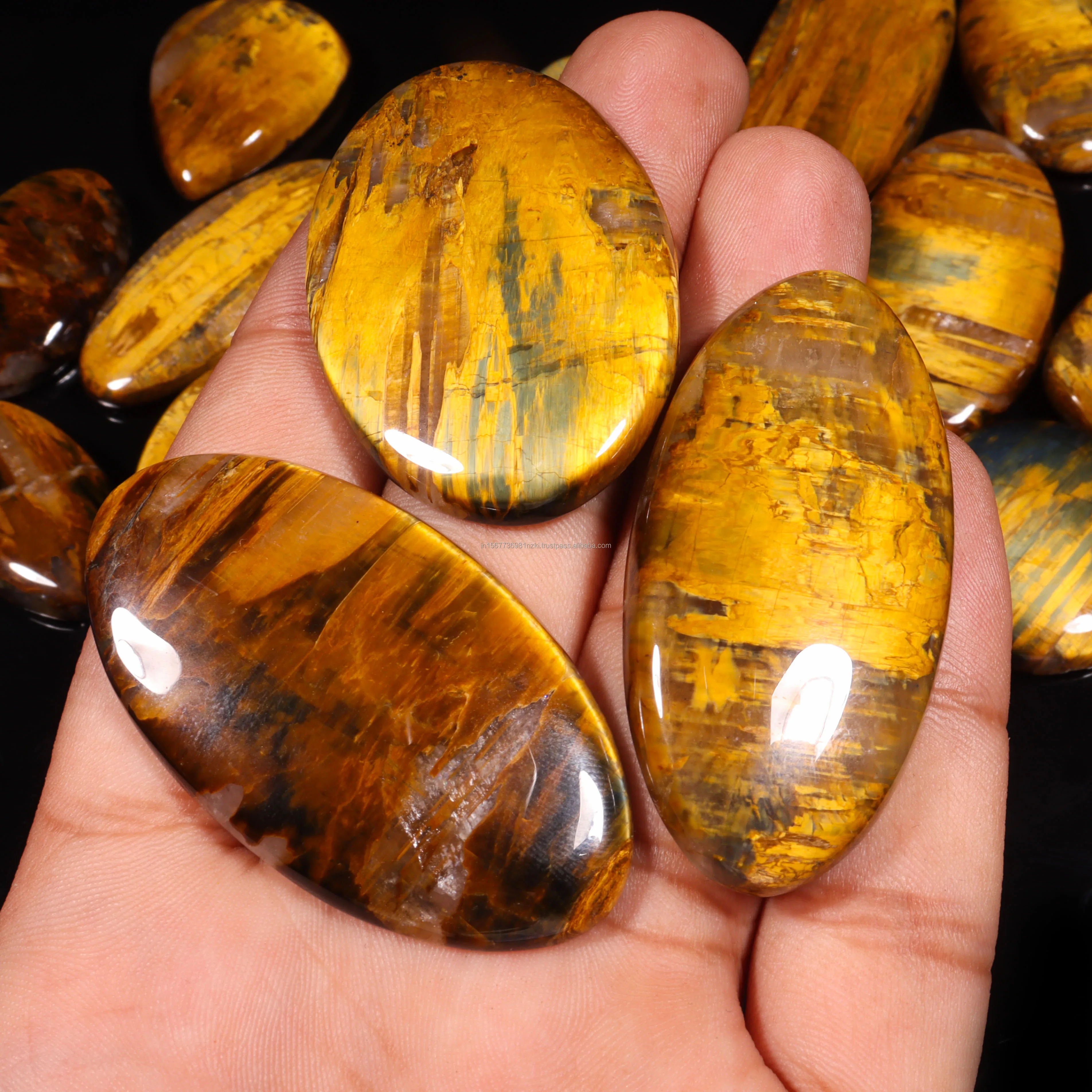 100% Natural Quality Blue Tiger Eye Gemstone Natural Blue Tiger Eye Cabochons Handmade Loose Stone For Hand Made Making Jewelry