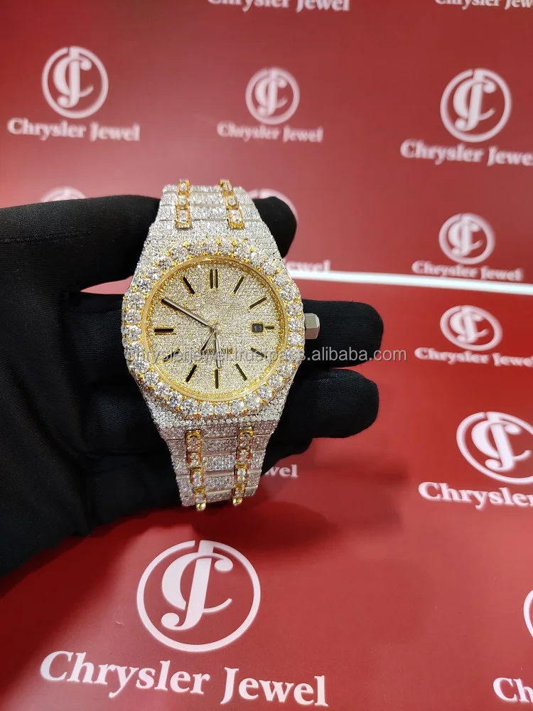 Luxury Alibaba 2024 Best Seller Supplier Manufacturer Wholesaler Exporter Good Price Moissanite Vvs Iced Out Watches In India