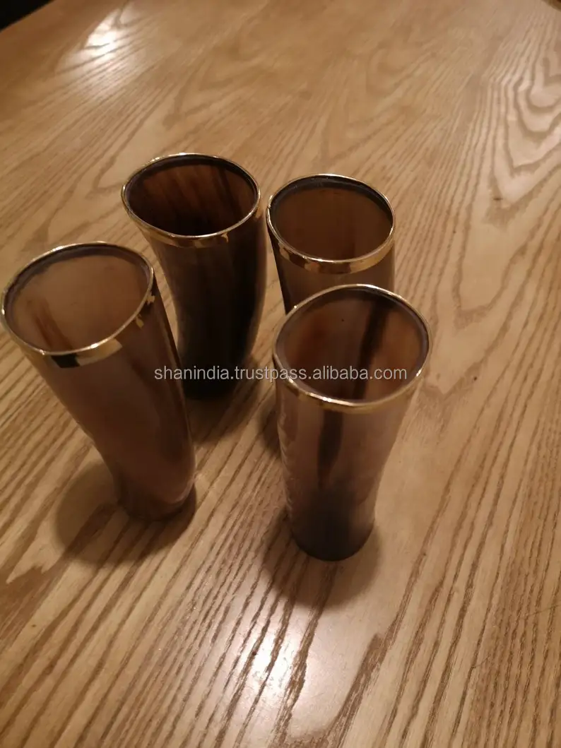 High quality hand finished natural Viking Drinking horn Beer Glass