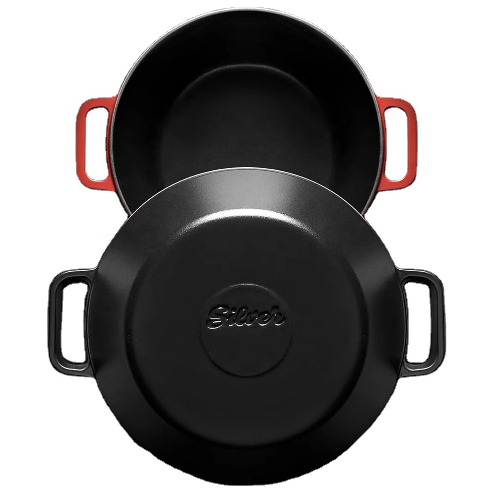 Wok Pan Non-stick cast iron flat bottom with glass cover large wok pan High quality eco-friendly made in Turkey