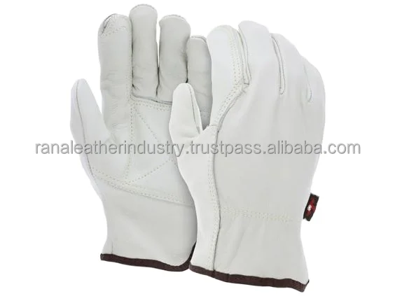 Wholesale Cow Split Mens White Yellow Driving Truck Worker Gloves 10 Inch Cowhide Leather Driver Gloves Safety