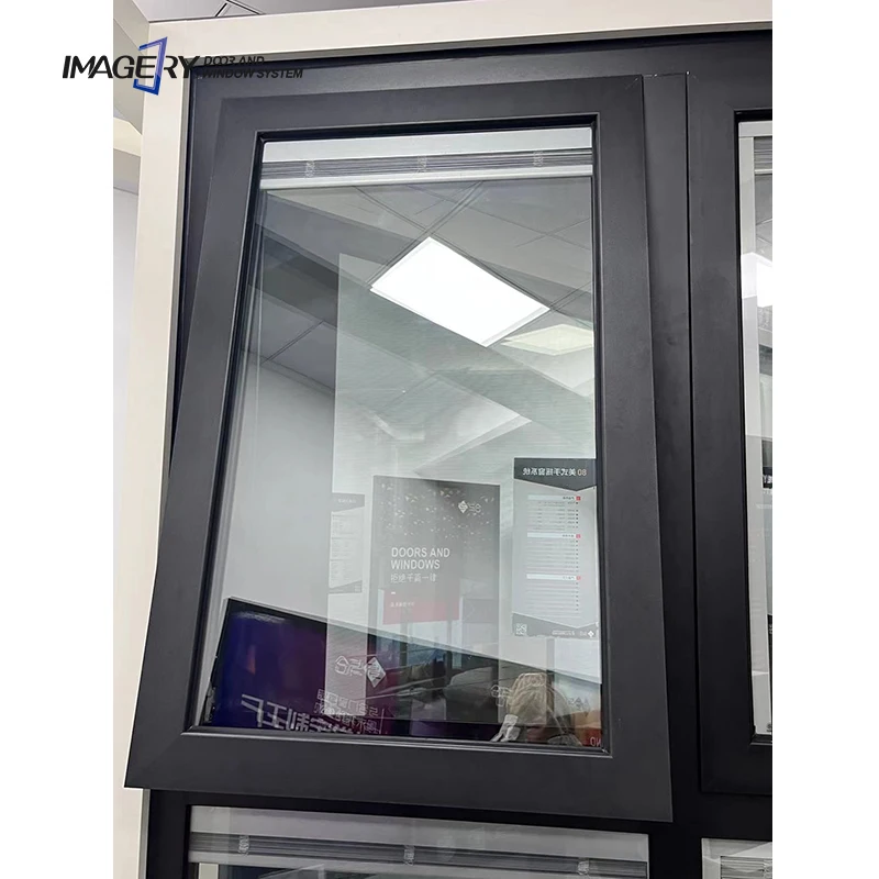 American Style Manual Open Top Hung Aluminum Alloy Framed Lowes Chain Winder Hand Crank Awning Window