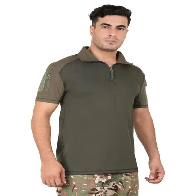 Hot Sale Men Tactical Combat T Shirt Custom OEM Manufacturer Short Sleeve T Shirt Camouflage Uniform