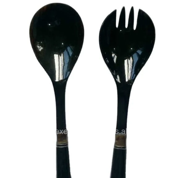 
Индийская ручная работа, лучшее качество, сервировочная ложка из рога буйвола, салатная ложка, салатная ложка, набор в наличии 