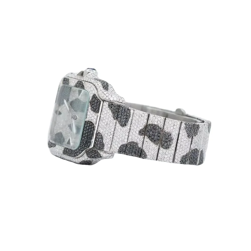 Luxurious Moissanite Diamond Watch Shine Bright with Diamond Silver Watches, Warm and Earthy Diamond Brown Watches Collection