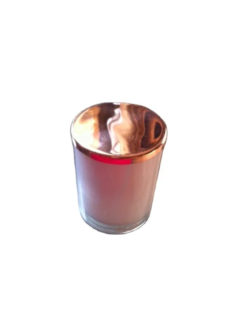 candle glass with rose gold lid Glass Candle Jars scented candle
