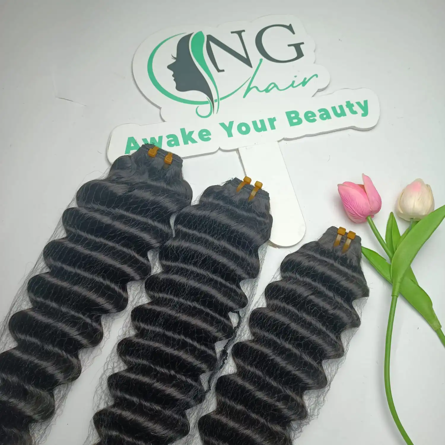 High Quality Vietnamese Human Hair Deep Wave Weft Hair Extensions Natural Color Virgin Hair No Genius Weft Length 8 - 32 Inches