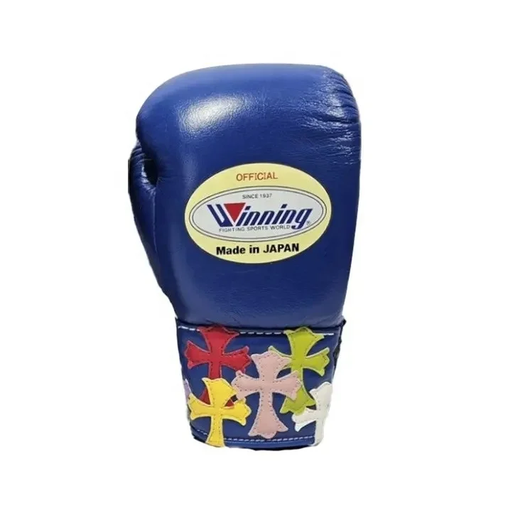 Winning Blue Embroidered Boxing Gloves Training Sportswear Winning Boxing Gloves Customized Your Own Logo