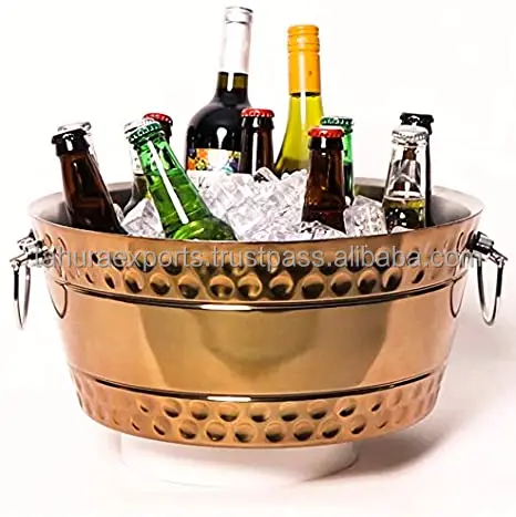 Excellent Quality Beverage Cooler Tub Holds Beer Wine Container Ice Bucket Tub With Handle Storage Buckets for Party Decoration