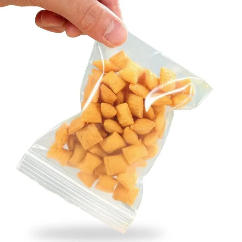 Clear LDPE Stand-Up Pouch Reclosable Zipper Moisture-Proof Self-Sealing Barrier Food Medical Storage PET Plastic Rice Packaging