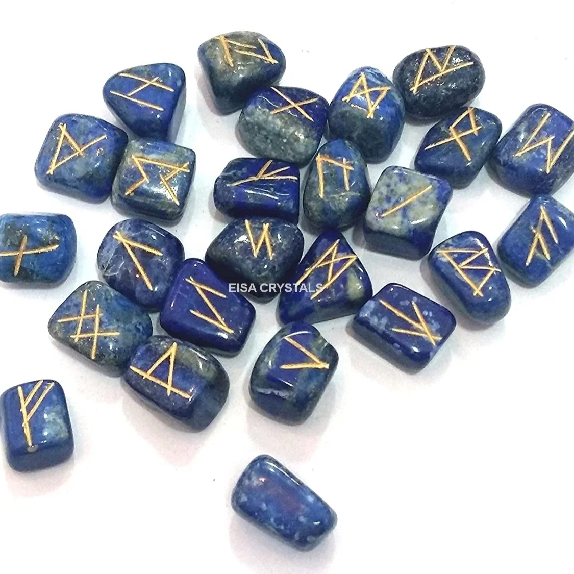 Lapis Lazuli Elder Futhark Набор рун резной камень Целебный Камень натуральный агат кристалл драгоценный фэн-шуй кувыркающая форма