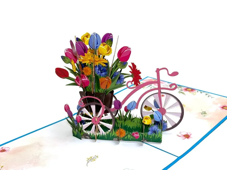 80th Birthday 3D Pop Up Card Laser Cut Hot Products Handmade Vietnam art Paper Crafts Gifts & crafts Handicrafts Top Trending