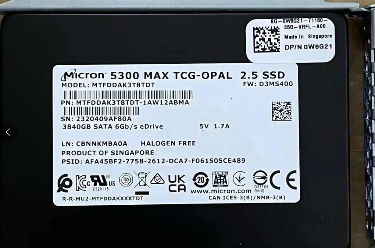 Micron 5300 MAX MTFDDAK3T8TDT-1AW12ABMA 3.84 TB SATA Solid State Disk for enterprise ssd wholesale MTFDDAK3T8TDT series