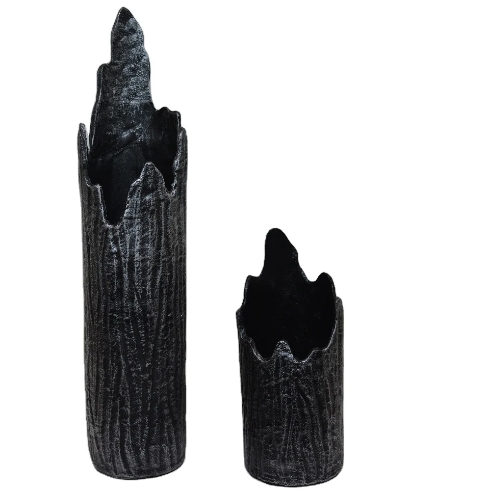 Большие окрашенные алюминиевые цветочные вазы Amazon с черной бронзовой белой Золотой серебряной пудрой текстурированной