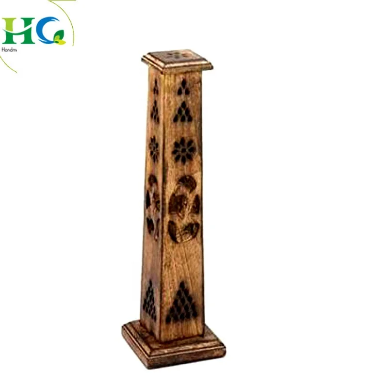 Roll over image to zoom in Wooden Incense Burner Box Triangle  Incense Burner Pyramid Shape wood bahoor burner