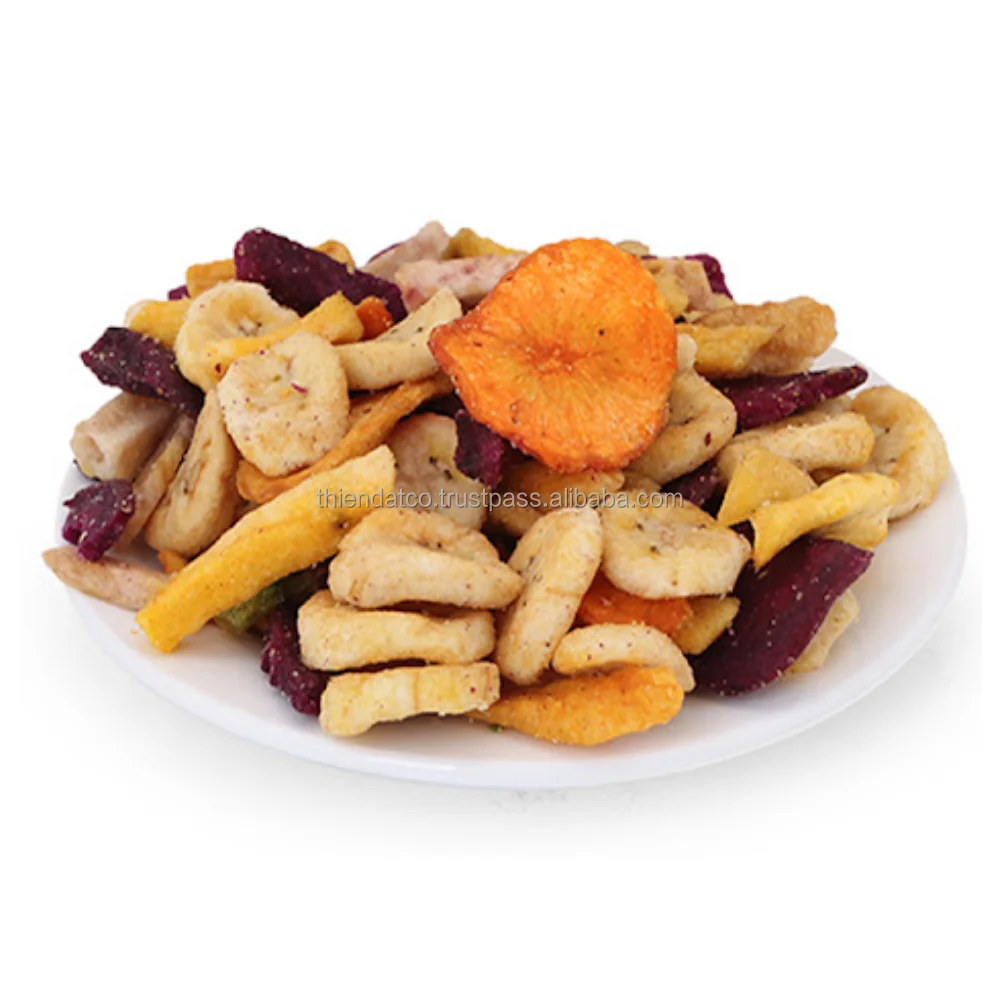 Wholesale COMMON Natural Fruit Snack Food Sweet and Brittle Sliced Dried Banana With Vacuum Pack From Vietnam