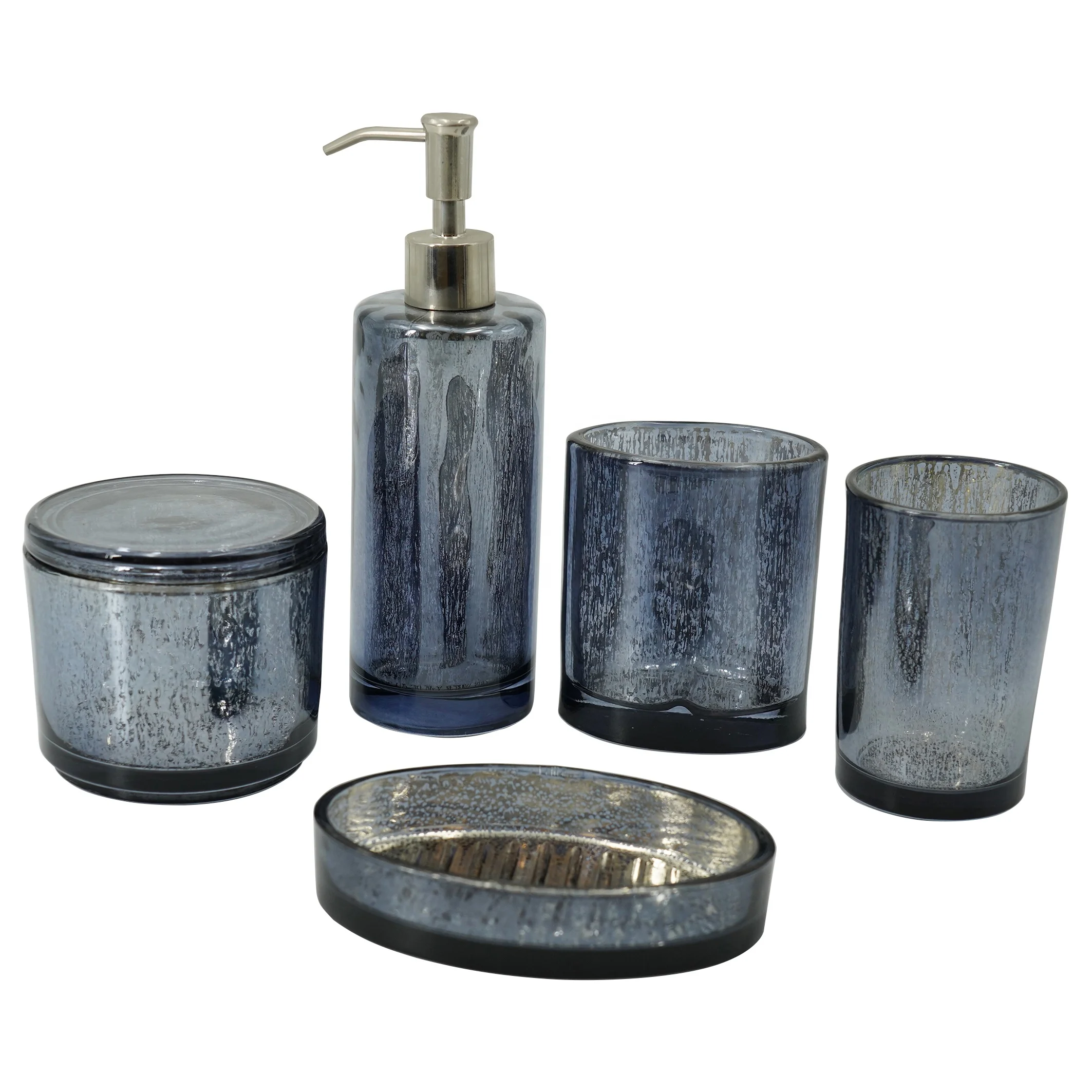 Glass Bathroom Accessories Set