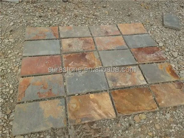 Chinese rectangular natural multicolor slate roof covering stone roofing tiles