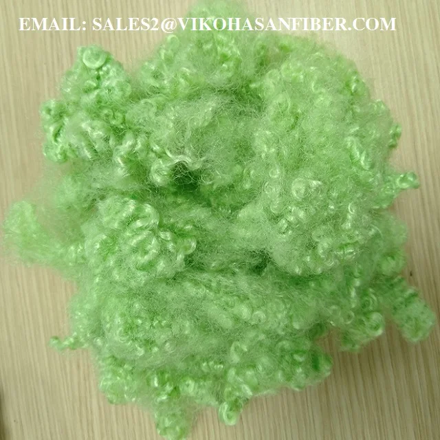 15D HCS Green Polyester Staple Fiber A Grade Vikohasan Manufacturer and synthetic fiber and GRS recycled polyester fibre