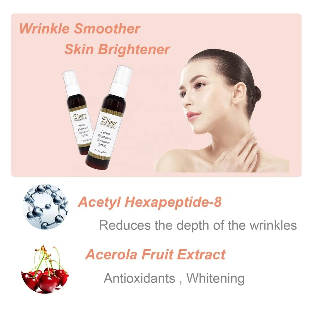 SPF30 Peptide Sunscreen Cream with UV Protection Whitening Anti-Wrinkle Lightening Features Skin Brightening Moisturizer Face